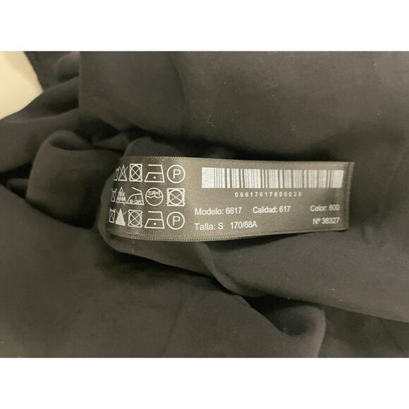 Massimo Dutti Women Midi Dress S Black Viscose Embroidered Detail 6617/617 NWT - Picture 8 of 11